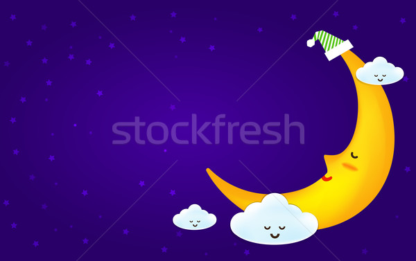 Sleeping moon and clound on the star night background Stock photo © kaikoro_kgd