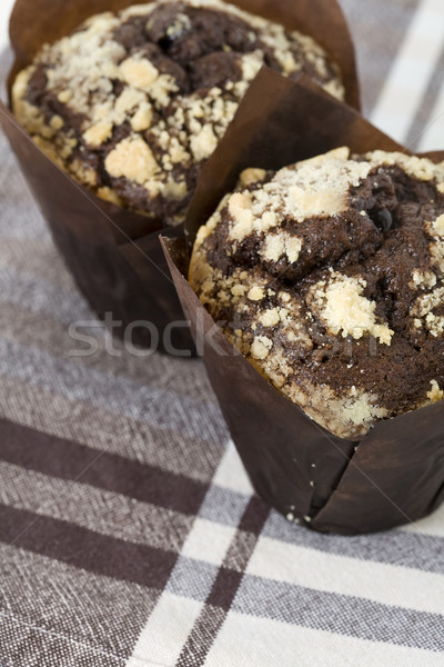 Chocolat muffins deux papier brun [[stock_photo]] © Kajura