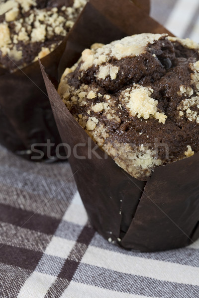 Chocolat muffins deux papier brun [[stock_photo]] © Kajura