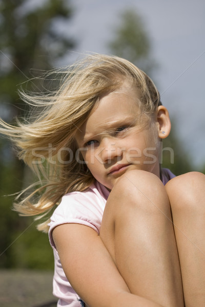 Regarder jeune fille extérieur portrait [[stock_photo]] © Kajura