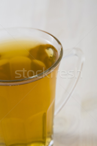 Verre thé vert chaud lumière table [[stock_photo]] © Kajura
