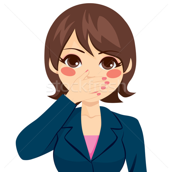 Woman Covering Mouth Stock photo © Kakigori