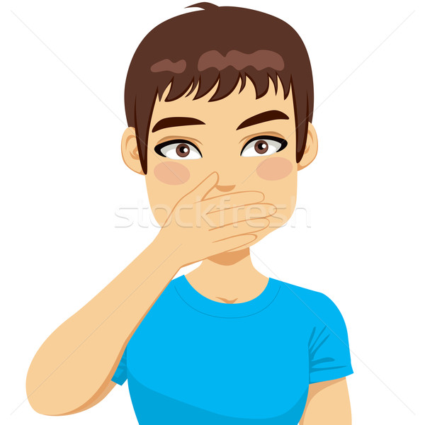 Man Covering Mouth With Hand Stock photo © Kakigori