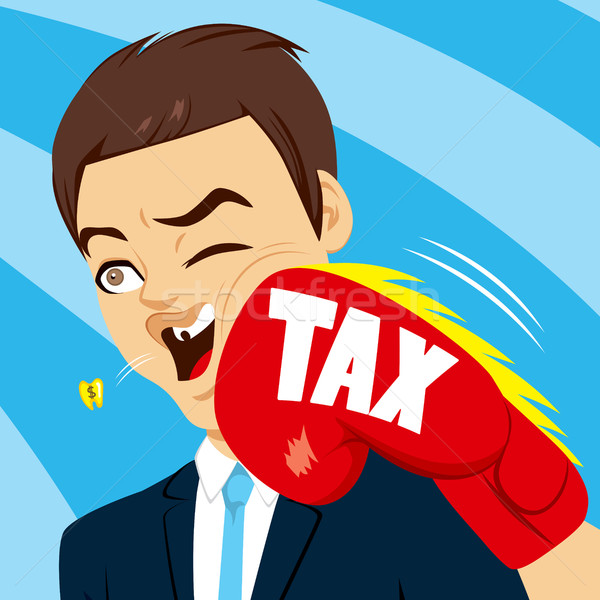 Taxes Punching Businessman Stock photo © Kakigori