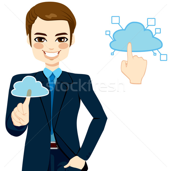 Stock photo: Cloud Computing Businessman Concept