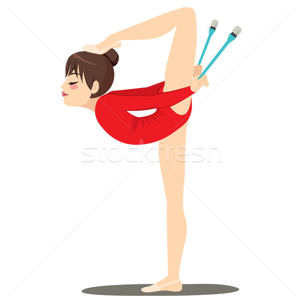 Ritmisch flexibele vrouw professionele gymnastiek voet Stockfoto © Kakigori
