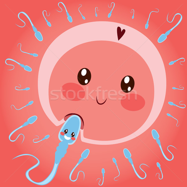 Stock fotó: Sperma · tojás · sejt · aranyos · siker · nyertes