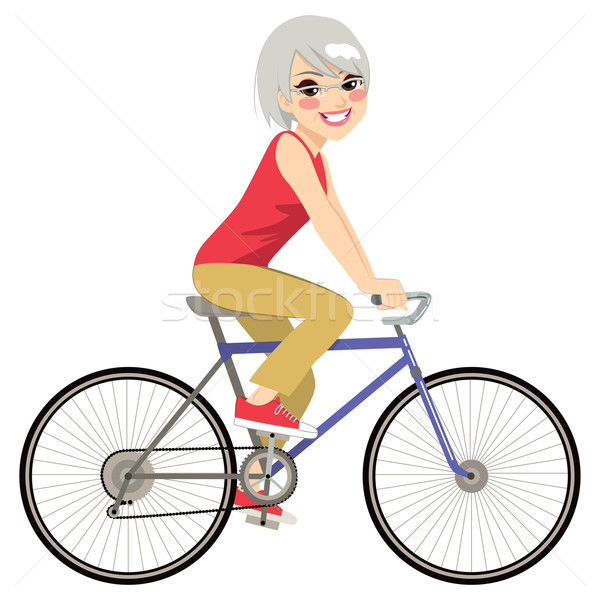 Supérieurs femme équitation belle vélo heureux [[stock_photo]] © Kakigori