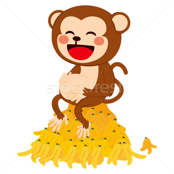 Funny Monkey With Banana Peels Stock photo © Kakigori