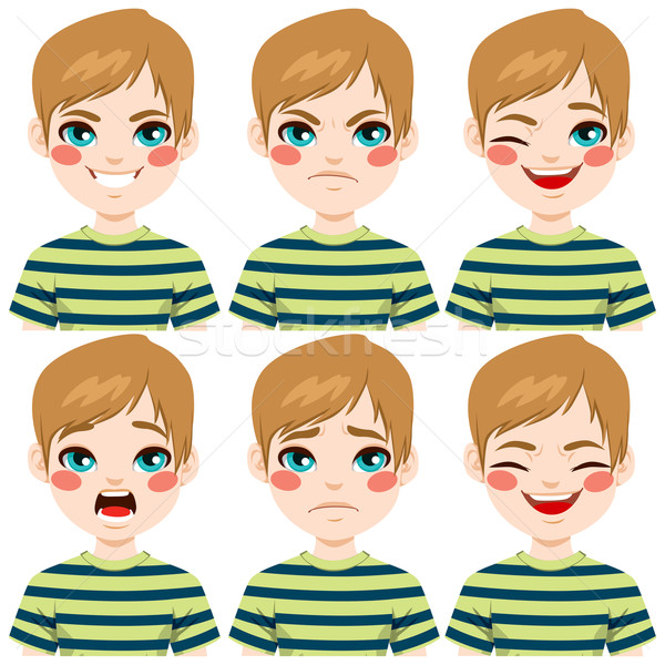 Teenage Boy Face Expressions Stock photo © Kakigori