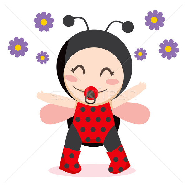 Baby Marienkäfer cute süß tragen Stock foto © Kakigori