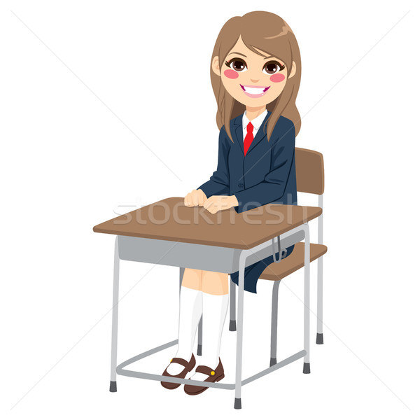 Student meisje vergadering jonge cute tiener Stockfoto © Kakigori