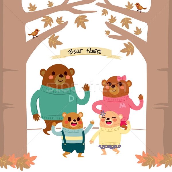 Bear Family Forest Stock photo © Kakigori