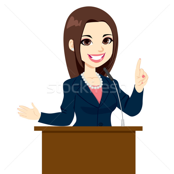 Politicus vrouw toespraak jonge mooie elegante Stockfoto © Kakigori