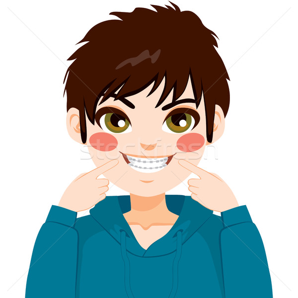 Boy Showing Braces Stock photo © Kakigori