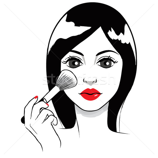 Woman Applying Blush Stock photo © Kakigori