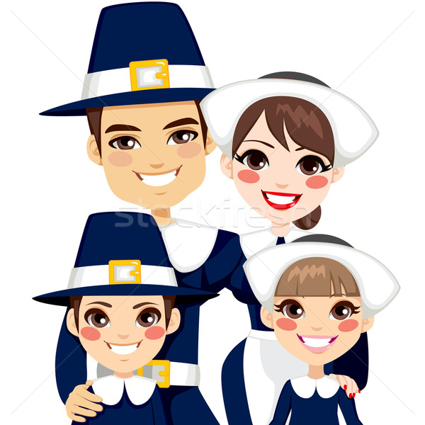 Traditional Thanksgiving Pilgrim Family Stock photo © Kakigori