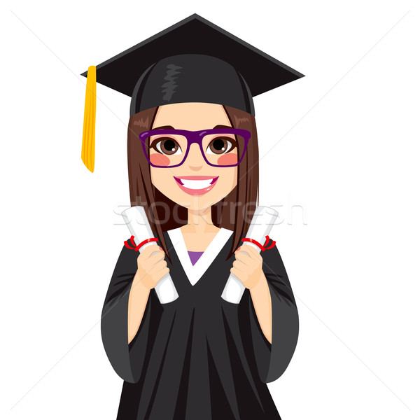 Brunette Graduation Girl Stock photo © Kakigori