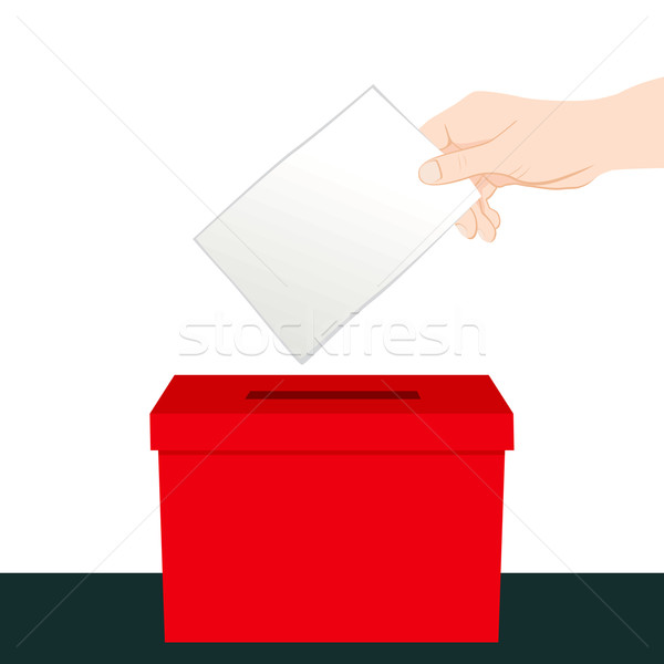 Mano votación votación papel rojo Foto stock © Kakigori