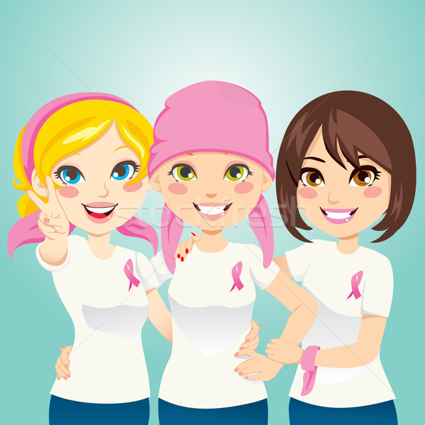 戰鬥 乳腺癌 婦女 幫助 朋友 醫藥 商業照片 © Kakigori