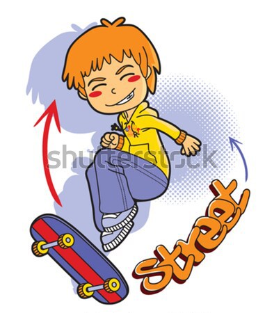 Skater Junge sportlich Sweatshirt Skating Stock foto © Kakigori