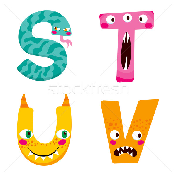 Foto stock: Halloween · monstruo · alfabeto · funny · cute