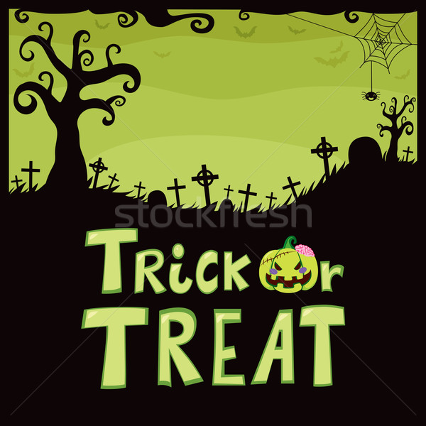 [[stock_photo]]: Astuce · vert · cimetière · halloween · design