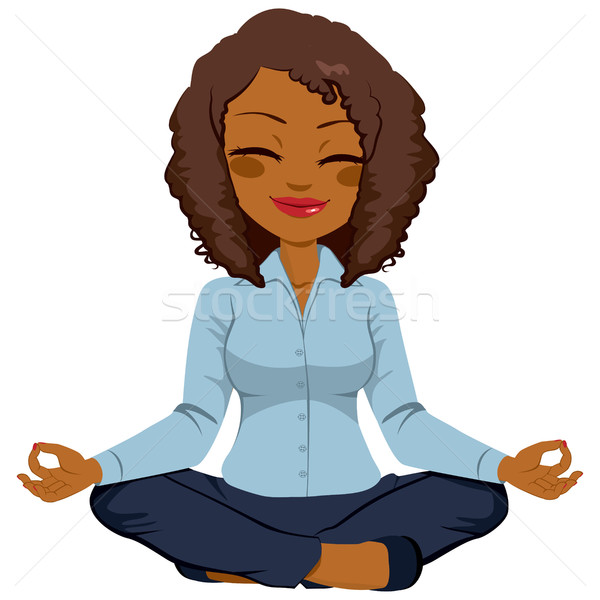 African American Businesswoman Yoga Stock photo © Kakigori