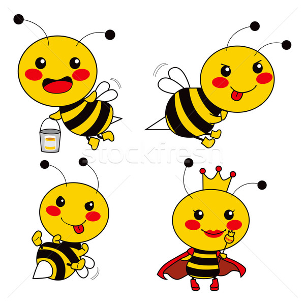 Zdjęcia stock: Cute · Pszczoła · pracownika · dwa · żołnierzy · królowej