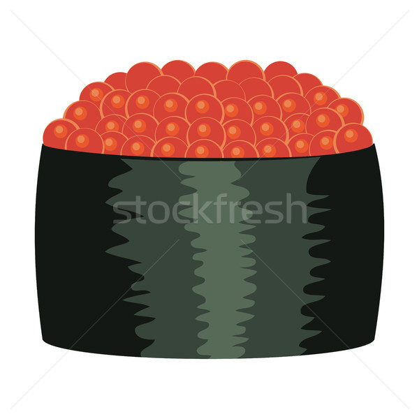 Rojo caviar maki ilustración comida japonesa fondo Foto stock © Kakigori