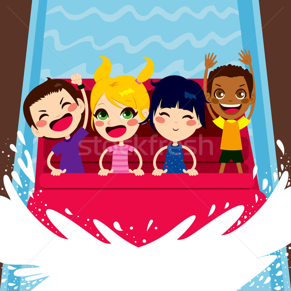 Kids Enjoying Water Boat Ride Stock photo © Kakigori