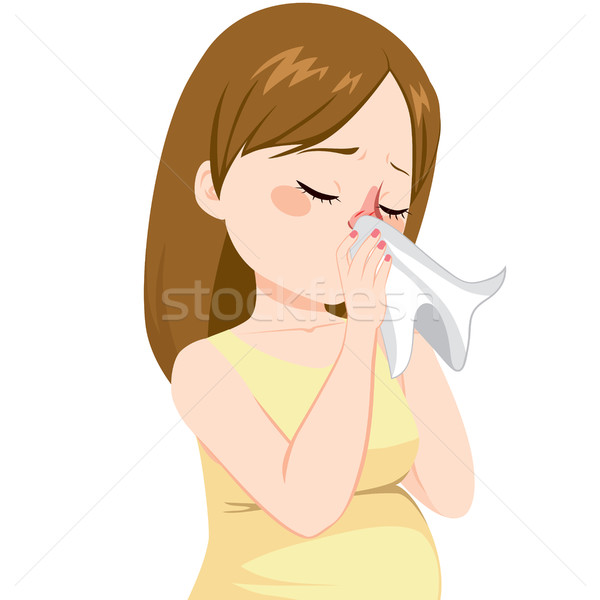 Grippe jungen Mädchen Baby schwanger Stock foto © Kakigori
