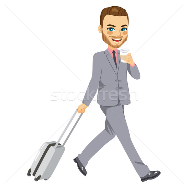 Businessman Travel Suitcase Stock photo © Kakigori