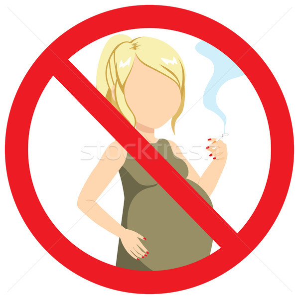 Dohányozni tilos terhes nő nem felirat rossz szokás Stock fotó © Kakigori