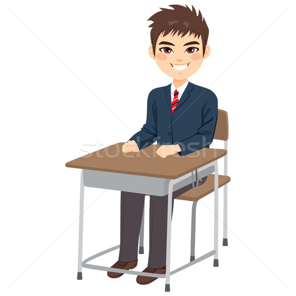 Student Boy Sitting Desk Stock photo © Kakigori