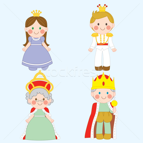 Royal Familie Set vier cute Zeichen Stock foto © Kakigori