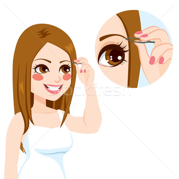 Depilating Eyebrow Woman Stock photo © Kakigori