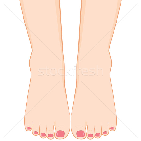 Pedikür ayaklar iki tedavi pembe Stok fotoğraf © Kakigori