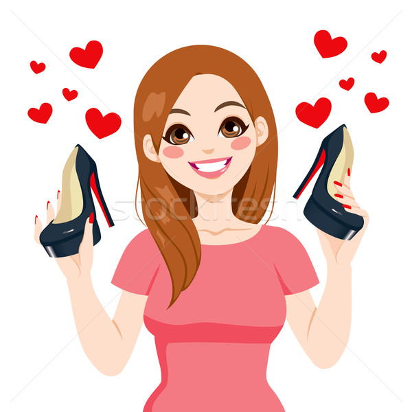 Woman Holding High Heels Shoes Stock photo © Kakigori