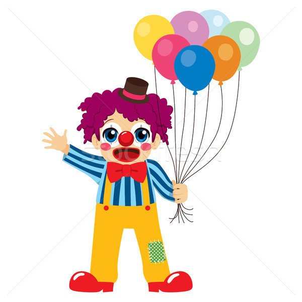 Stockfoto: Clown · ballonnen · cute · weinig · jongen