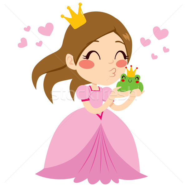 Princesse baiser grenouille belle peu cute [[stock_photo]] © Kakigori