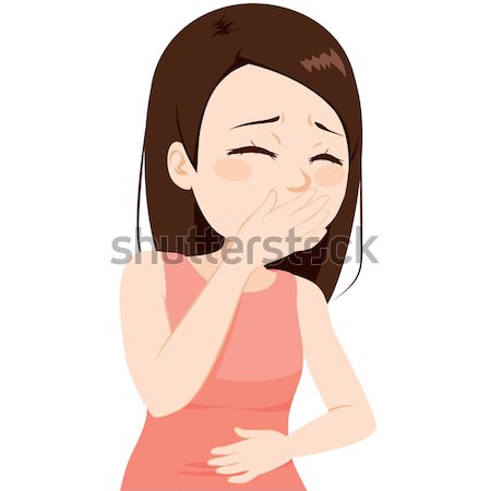 Dziewczyna dziewczynka dotknąć brzuch straszny kobieta Zdjęcia stock © Kakigori