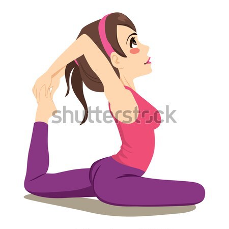 Vrouw oefenen yoga achteraanzicht illustratie Stockfoto © Kakigori