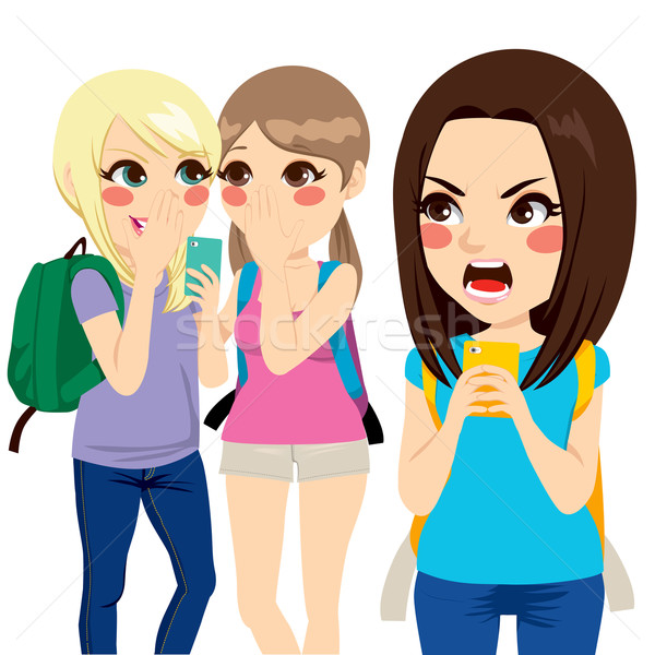 Cyber Bullying Student Girls vector illustration © Kakigori (#4275198) |  Stockfresh