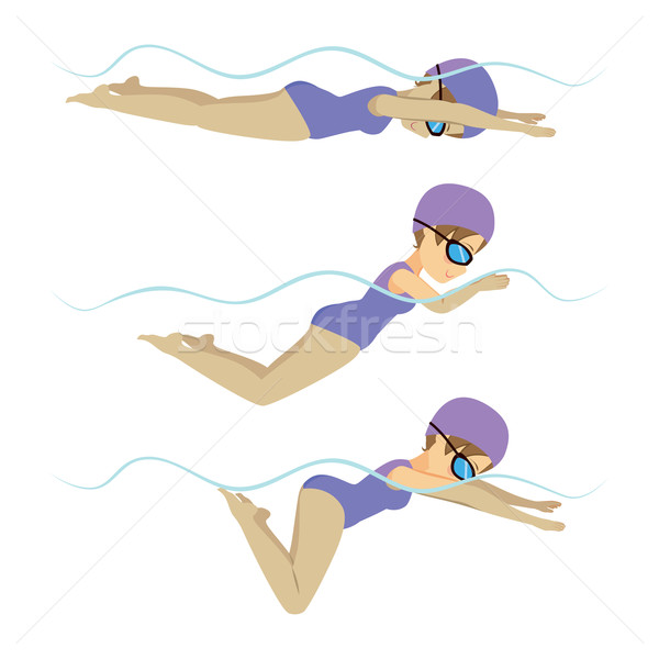 Swimming Woman Breaststroke Style Stock photo © Kakigori