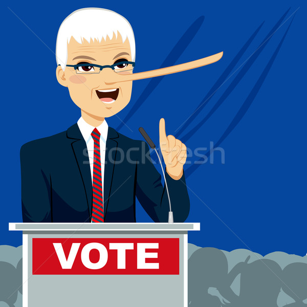 Groß Nase Politiker Wahl Rede Lautsprecher Stock foto © Kakigori