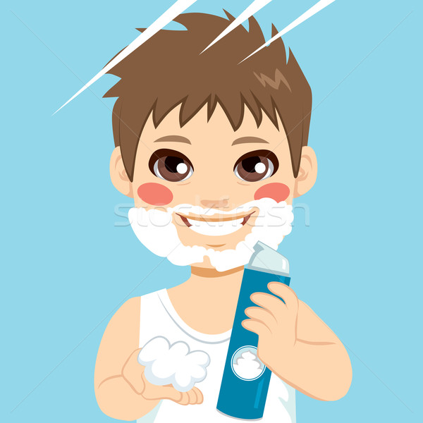 Little Boy Shaving Cream Beard Stock photo © Kakigori