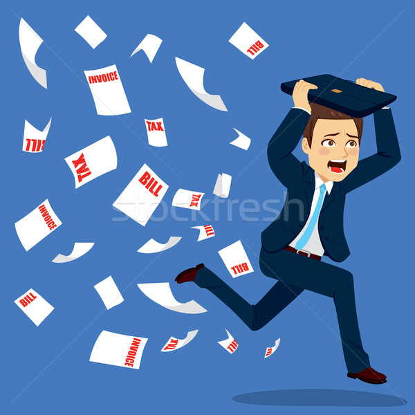 Businessman Running Away Scared Stock photo © Kakigori