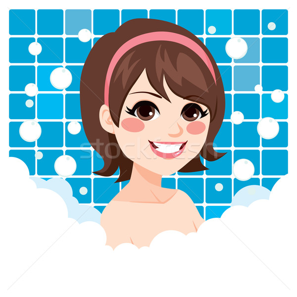 Frau entspannenden Bad schönen glücklich Stock foto © Kakigori