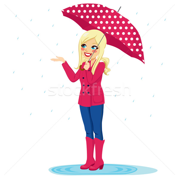 Woman Checking Rain Stock photo © Kakigori